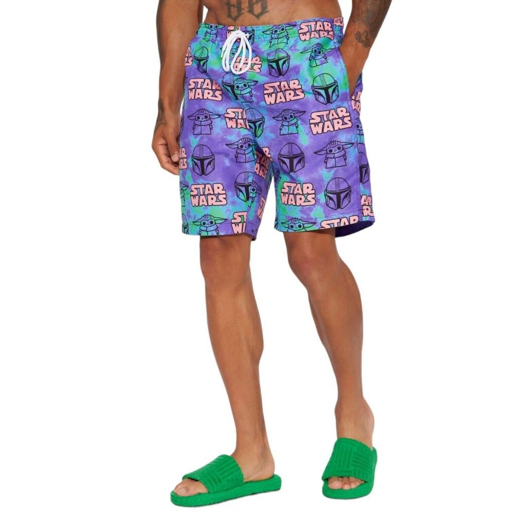 Disney Star Wars Tie Dye Board Swim Shorts Trunks Men's